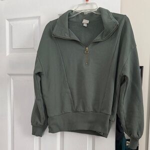 a new day Olive Green Half-Zip Turtleneck Sweater